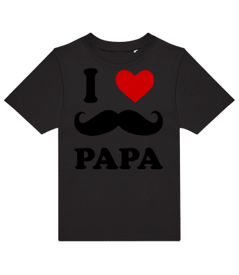 I Love Papa - Kids B&C T-Shirt - Black - Front