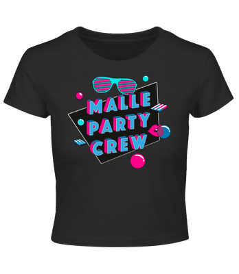 Mallorca Party Crew - Crop T-Shirt - Schwarz - Vorne