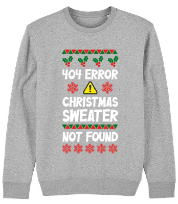 404 Error Christmas Sweater - Unisex bio sveter Stanley Stella 2.0 - Melírovo šedá - Predné