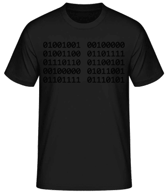 I Love You Code - Camiseta básica para hombre - Negro - delante