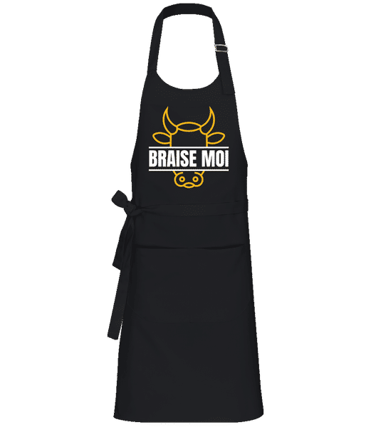 Aperçu: Braise Moi - Tablier professionnel - Noir - Devant