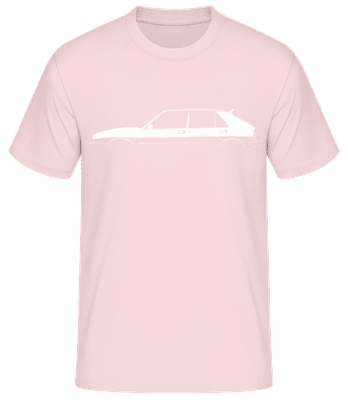 'Lancia Delta HF Integrale' Silhouette - Männer Basic T-Shirt - Rosa - Vorne