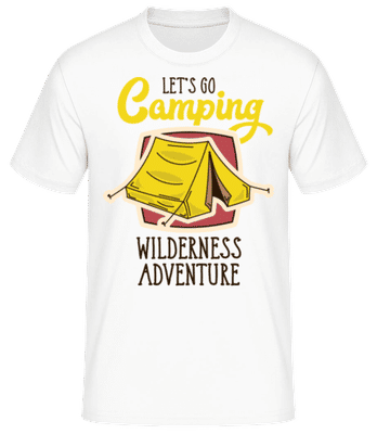 Let's Go Camping - Pánske basic tričko - Biela - Predné