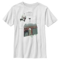 Star Wars - Book of Boba Fett - Helmet Profile View - Kids T-Shirt - White - Front
