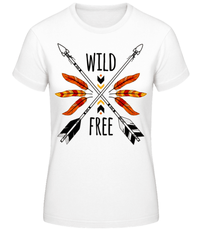 Vorschau: Wild And Free Logo - Frauen Basic T-Shirt - Weiß - Vorne