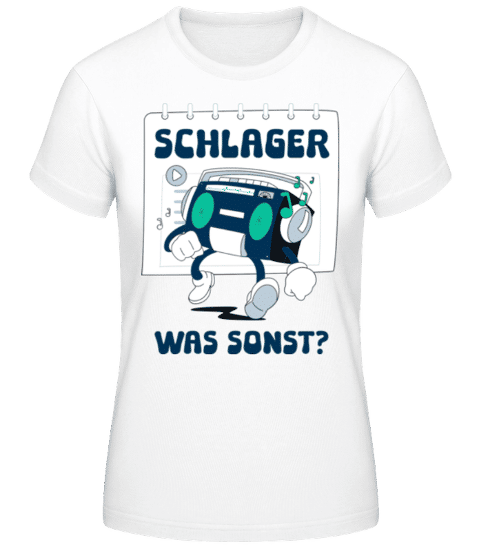 Vorschau: Schlager Was Sonst - Frauen Basic T-Shirt - Weiß - Vorne