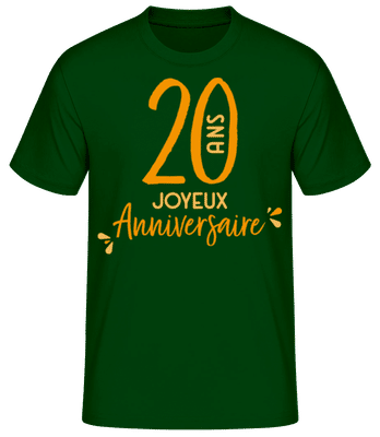 20 Ans Joyeux Anniversaire - T-shirt standard Homme - Vert bouteille - Devant