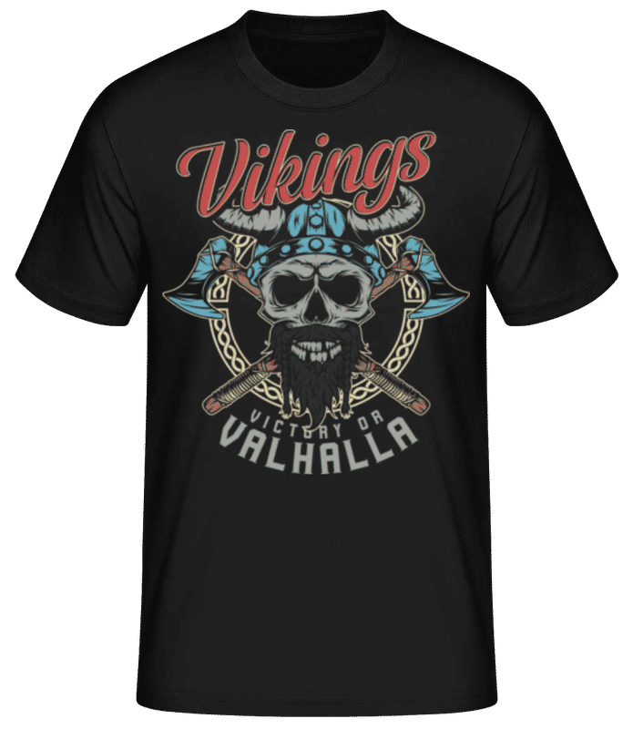 Vorschau: Victory Or Valhalla - Männer Basic T-Shirt - Schwarz - Vorne