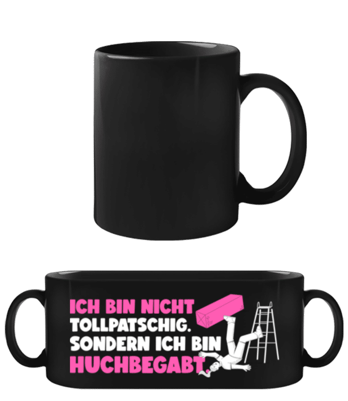 Vorschau: Ich Bin Huchbegabt - Schwarze Tasse - Schwarz - Vorne