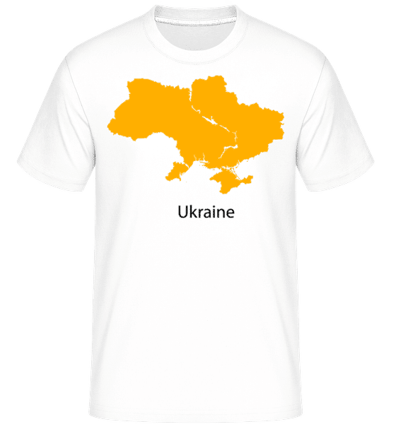 Aperçu: Ukraine Silhouette Yellow -  T-Shirt Shirtinator homme - Blanc - Devant