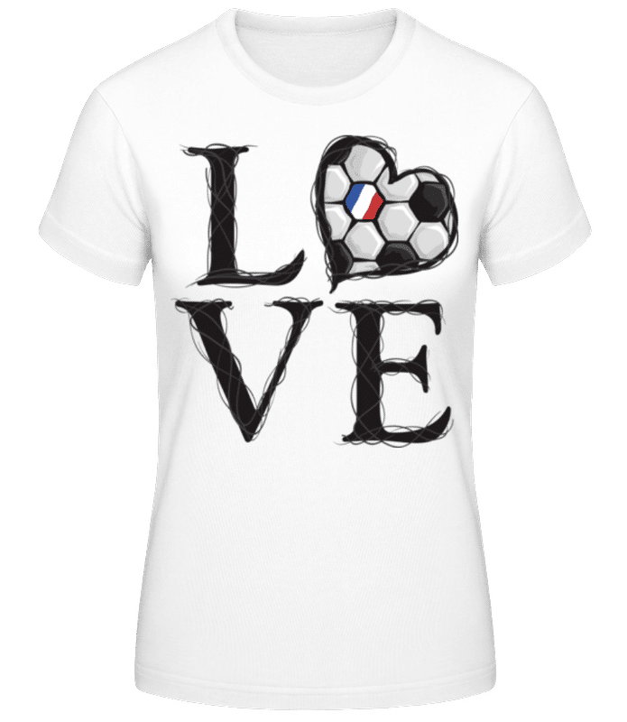 Preview: Football Love France - Women's B&C T-Shirt - White - Front