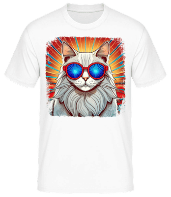 Chat Norvégien Des Forêts Look Hippie - T-shirt standard Homme - Blanc - Devant
