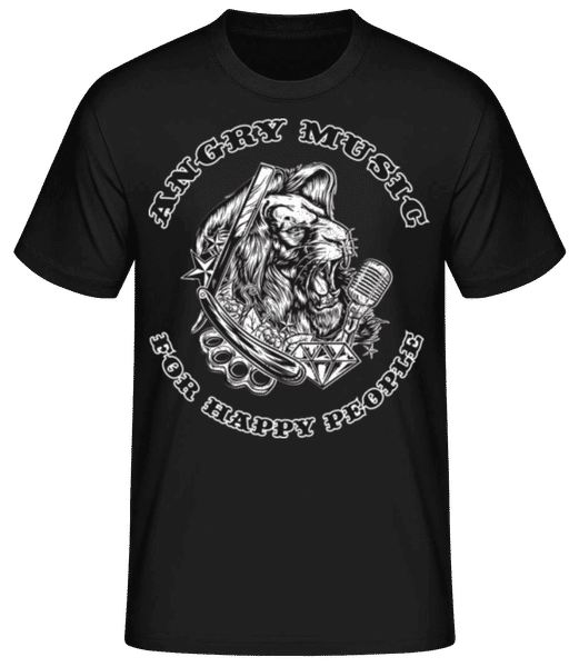 Aperçu: Angry Music Happy People - T-shirt standard Homme - Noir - Devant