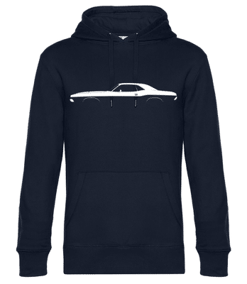 'Dodge Challenger RT' Silhouette - Pánska štandardná mikina s kapucňou - Namornícka modrá - Predné