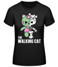The Walking Cat - Women's Basic T-Shirt - Black - Front