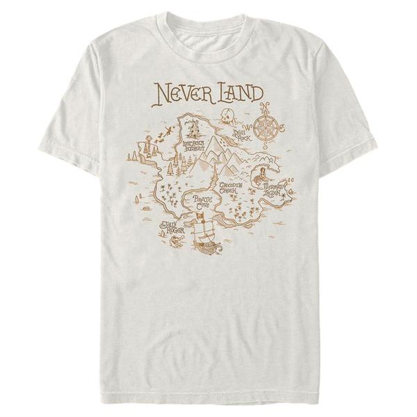 Aperçu: Disney - Peter Pan - Map Neverland - Homme T-shirt - Crème - Devant