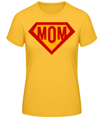 Mom Superhero - Frauen Basic T-Shirt - Goldgelb - Vorne