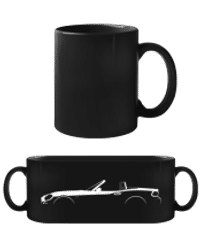 'Fiat 124 Spider (2016)' Silhouette - Schwarze Tasse - Schwarz - Vorne