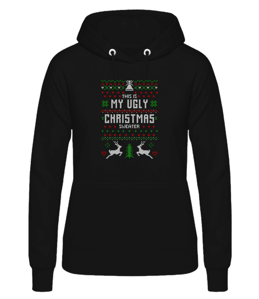 Aperçu: This Is My Ugly Christmas Sweater - Sweat à capuche Femme - Noir - Devant