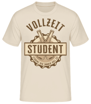 Vollzeit Student - Männer Basic T-Shirt - Creme - Vorne