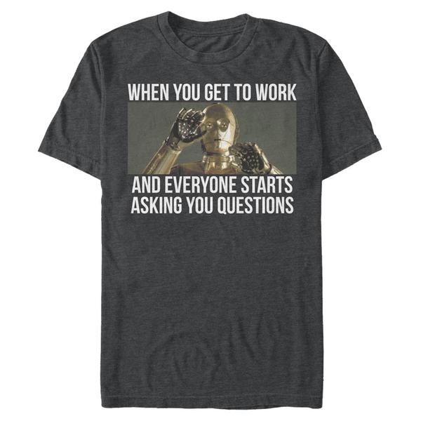 Vorschau: Star Wars - C-3PO Overwhelming Work - Männer T-Shirt - Anthrazit meliert - Vorne