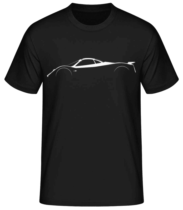 Vorschau: 'Pagani Zonda C12' Silhouette - Männer Basic T-Shirt - Schwarz - Vorne