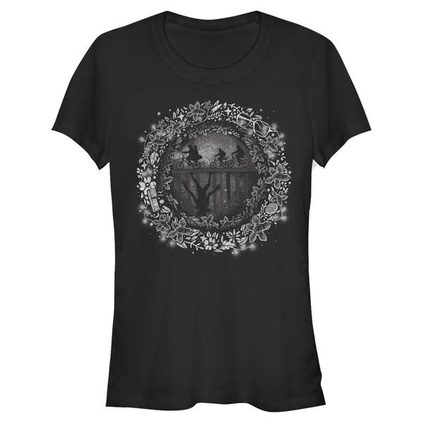 Preview: Netflix - Stranger Things - Skupina Into the UpsideDown - Women's T-Shirt - Black - Front
