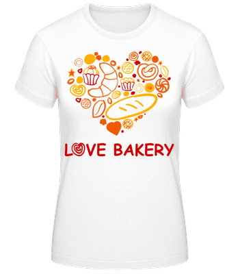 Love Bakery - Camiseta básica de mujer - Blanco - delante