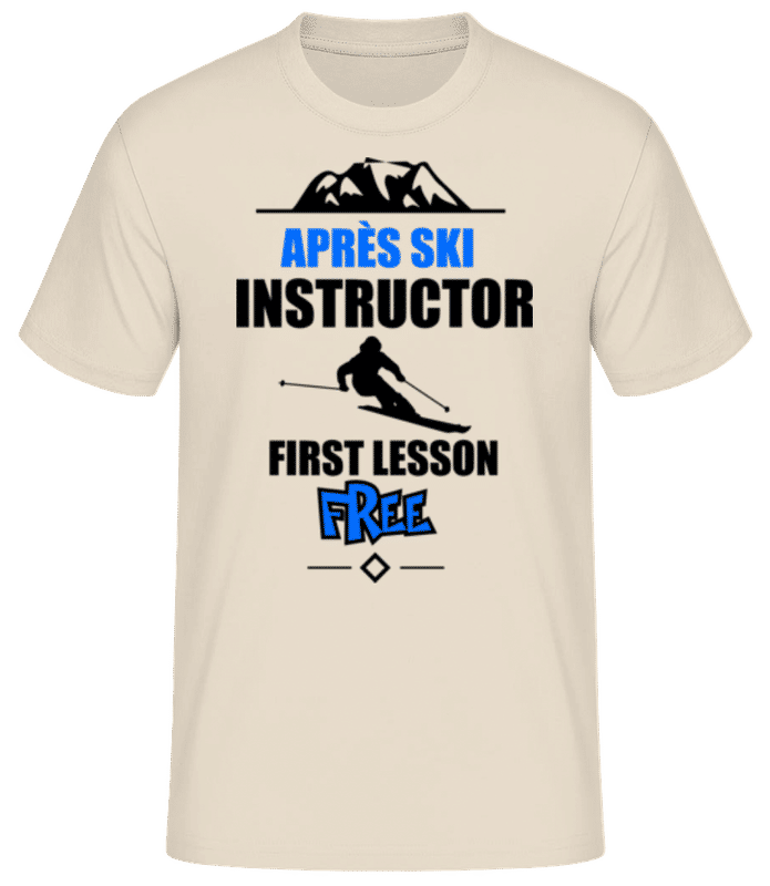 Náhled: Apre`s Ski Instructor Mountain - Pánské basic tričko - Krémová - Napřed