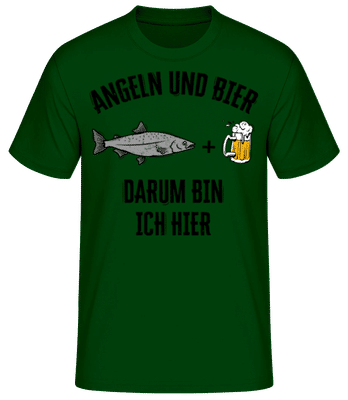 Angeln Und Bier - Männer Basic T-Shirt - Flaschengrün - Vorne