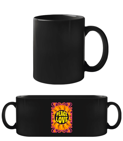 Aperçu: Hippie Peace Love - Tasse Noire - Noir - Devant