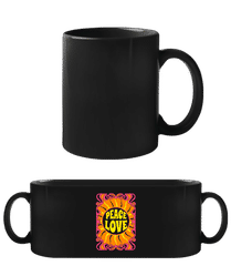 Hippie Peace Love · Schwarze Tasse
