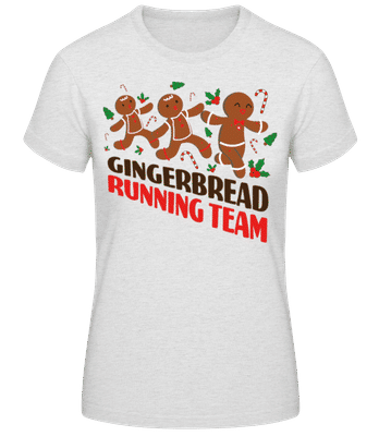 Gingerbread Running Team - Camiseta básica de mujer - Gris moteado - delante