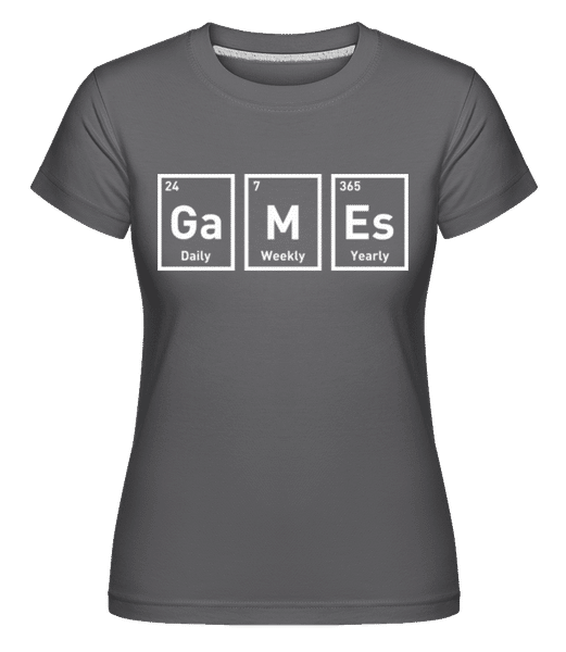 Preview: Games Periodic Design -  Shirtinator Women's T-Shirt - Anthracite - Front