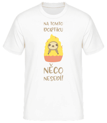 Na Tomto Dortíku Něco Nesedí - Pánské basic tričko - Bílá - Napřed