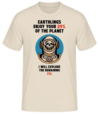 Earthlings Enjoy Your 29% - Pánské basic tričko - Krémová - Napřed