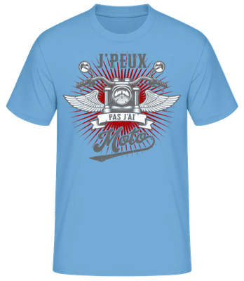 J'peux Pas J'ai Moto - T-shirt standard Homme - Bleu clair - Devant