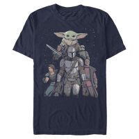 Star Wars - Mandalorian - Skupina Mandalorian Movie Poster - Pánské Tričko - Namořnická modrá - Napřed