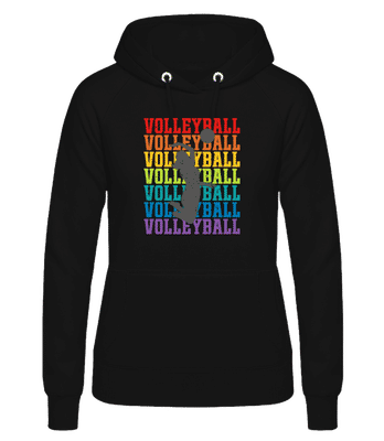 Volleyball Retro Woman - Women's Hoodie - Black - Front