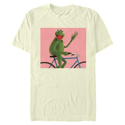 Disney Classics - Muppets - Kermit Biking - Pánské Tričko - Krémová - Napřed