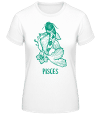 Scribble Style Zodiac Sign Pisces - T-shirt standard Femme - Blanc - Devant