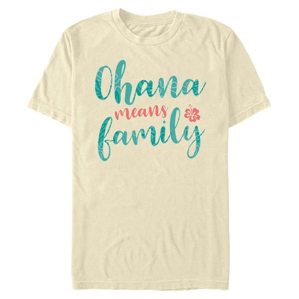 Vorschau: Disney Classics - Lilo & Stitch - Lilo & Stitch Ohana Script - Männer T-Shirt - Creme - Vorne