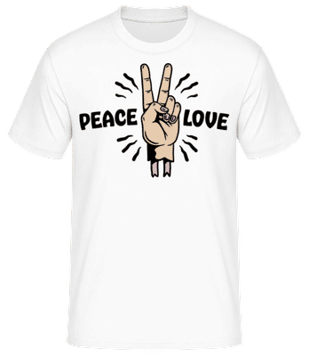 Peace Love - Men's Basic T-Shirt - White - Front