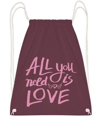All You Need Is Love - Drawstring Backpack - Bordeaux - Vorn
