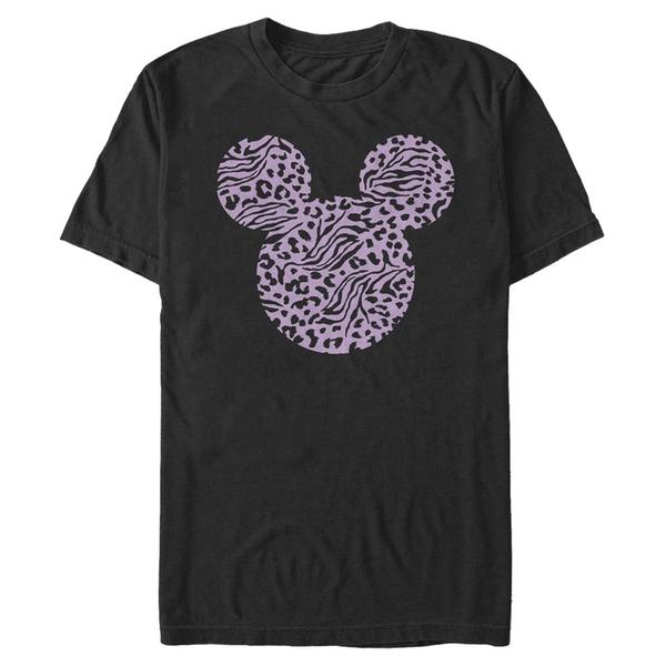 Aperçu: Disney - Mickey Mouse - Mickey Zebra Cheeta Fill - Homme T-shirt - Noir - Devant