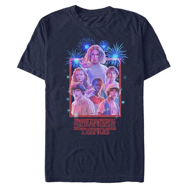 Preview: Netflix - Stranger Things - Skupina Stranger Box - Men's T-Shirt - Navy - Front