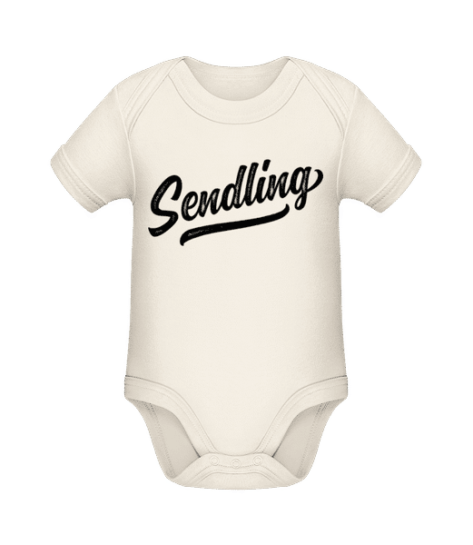 Vorschau: Sendling Swoosh - Baby Bio Strampler - Creme - Vorne