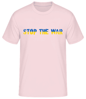 Stop The War Ukraine Flag - Pánske basic tričko - Ružová - Predné