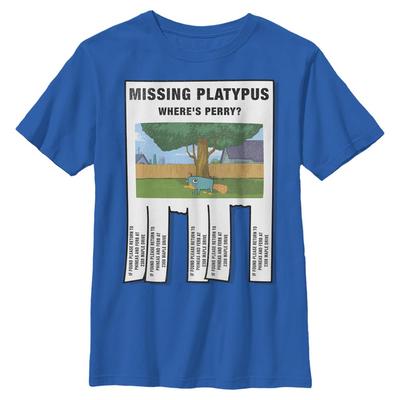 Disney Classics - Phineas and Ferb - Agent P Missing Platypus - Kids T-Shirt - Royal blue - Front