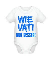 Wie Vati Nur Besser! Blau Schatten · Baby Bio Strampler